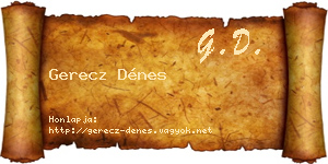 Gerecz Dénes névjegykártya