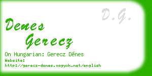 denes gerecz business card