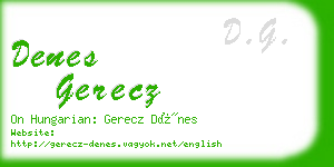 denes gerecz business card